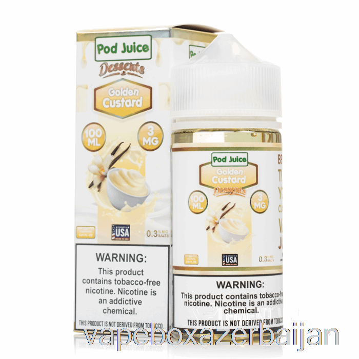 Vape Baku Golden Custard - Pod Juice Desserts - 100mL 3mg